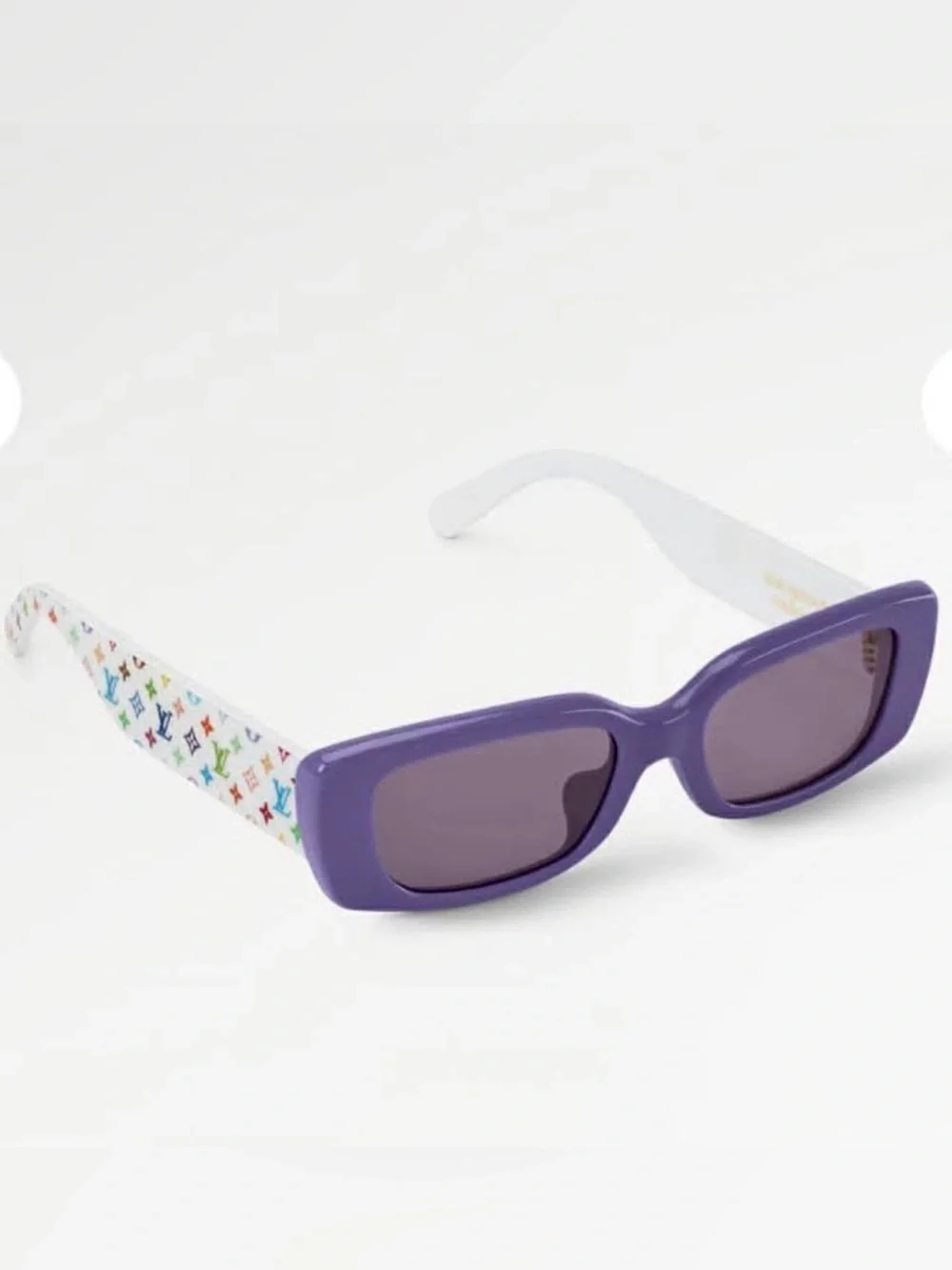 Louis Vuitton Lilac Rectangular Sunglasses with White Temples - Picture 10 of 15